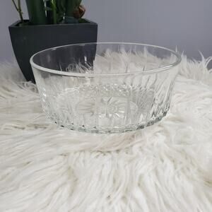 Arcoroc France Clear Vintage Starburst Glass Bowl